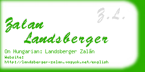 zalan landsberger business card